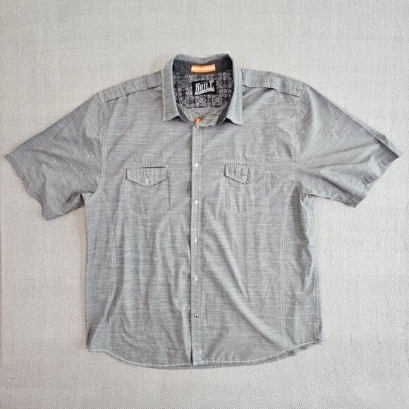 Drill Clothing Company Shirt Men's 3XLB Gray Button Up Short Sleeve Dadcore GUC - Picture 1 of 14